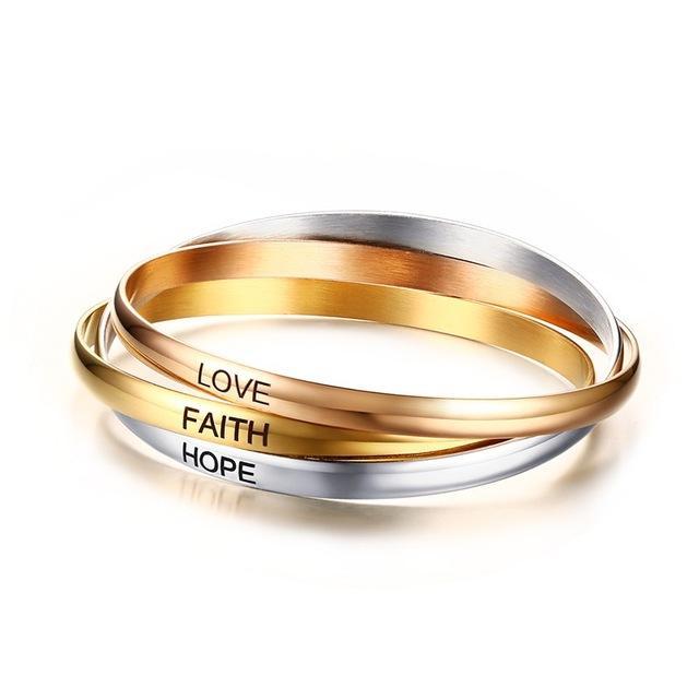 Love Faith Hope Ring Set