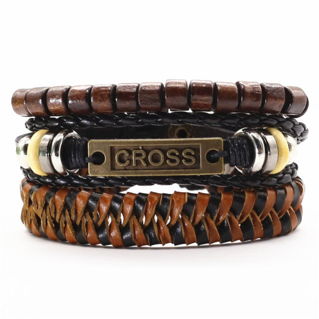 Trust in God Men’s Leather Bracelet Set