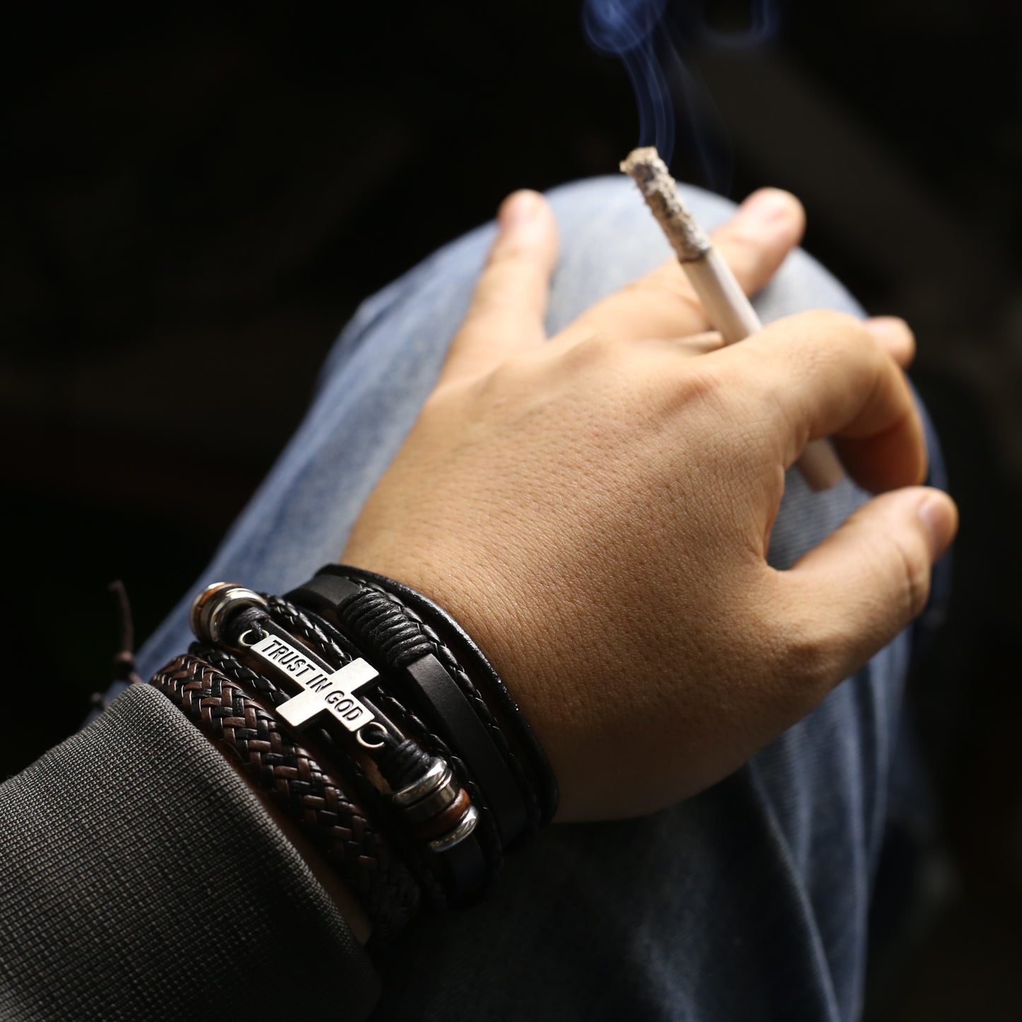 Trust in God Men’s Leather Bracelet Set