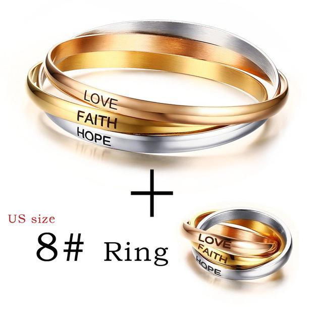 Love Faith Hope Ring Set