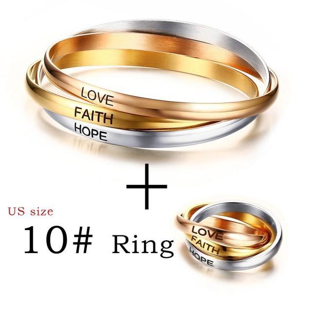 Love Faith Hope Ring Set