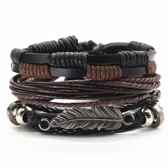 Trust in God Men’s Leather Bracelet Set